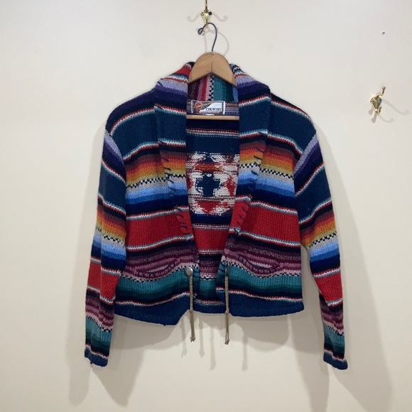 Vintage Sweaters - Vintage Southwest Knit Cardigan Sweater Size M/L